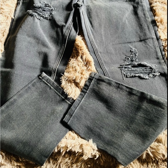 Dark ‘Denim Colab’ Boyfriend Jeans Size 10 distressed - Picture 6 of 6